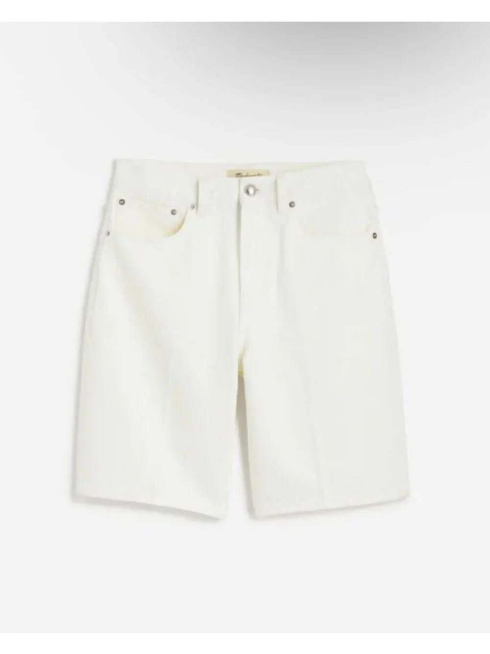 NWT Madewell White The 1997 Denim High Rise Bermuda Shorts - Size: 30